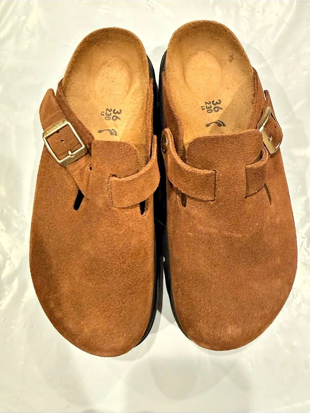 Birkenstock Papillio Boston Chunky Suede Clog Brown & Black EU 36